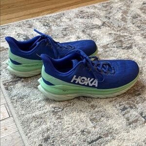 Hoka Vibrant Blue and Green Sneakers